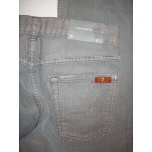 New NWT Mens 7 for all Mankind 28 30 X 33 Gray Standard Straight Leg Distressed